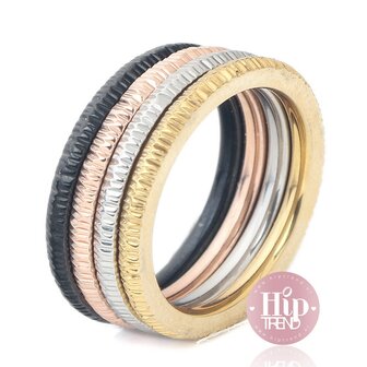 4 kleuren ringen set 