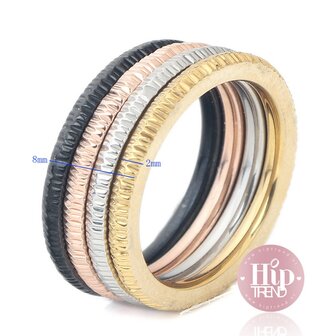 4 kleuren ringen set 