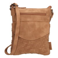 Camel gevlochten schoudertas