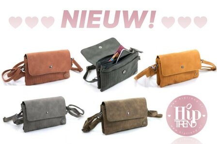 Camel heuptasje en crossbodyschoudertasje 