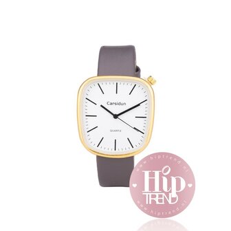 Ernest horloge zilver beige