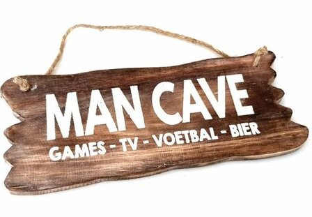 Tekst bord : Mancave hout