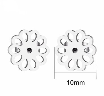 Roestvrij stalen oorbellen bloem
