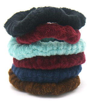 Fluffy haarelastiekjes set van 6 stuks