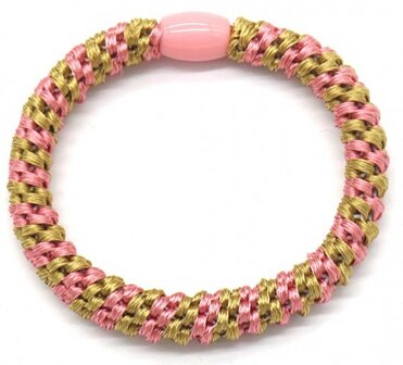 Haarelastiek en armband roze goud