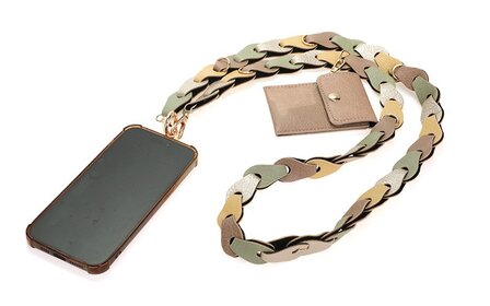 Telefoon &amp; Tassen Koord met portemonneetje pastel