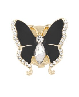 Button cover vlinder zwart