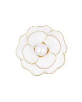Button cover wildflower wit