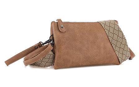 Het handigste tasje ooit met smalle &amp; brede band camel