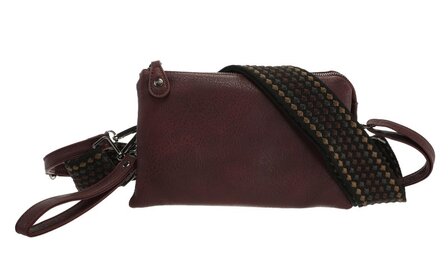 Het handigste tasje ooit met smalle &amp; brede band burgundy