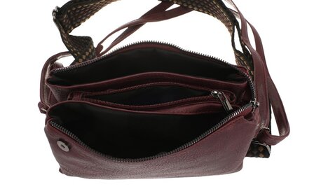 Het handigste tasje ooit met smalle &amp; brede band burgundy