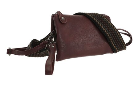 Het handigste tasje ooit met smalle &amp; brede band burgundy