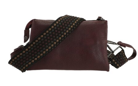 Het handigste tasje ooit met smalle &amp; brede band burgundy