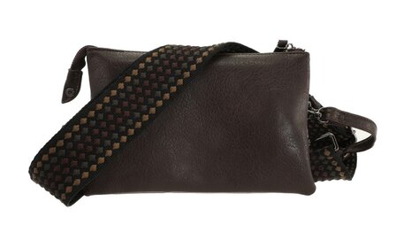 Het handigste tasje ooit met smalle &amp; brede band browny