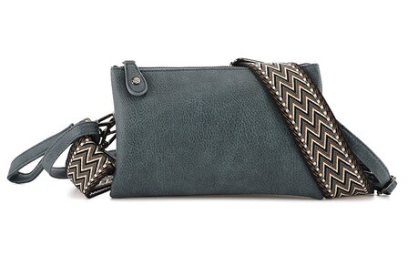 Het handigste tasje ooit met smalle &amp; brede band jeans blauw