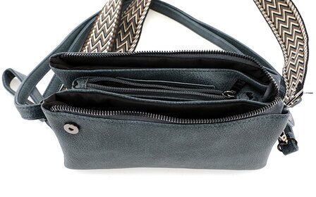 Het handigste tasje ooit met smalle &amp; brede band jeans blauw