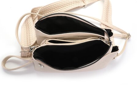 Het handigste tasje ooit met smalle &amp; brede band naturel
