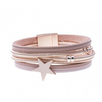 Armband star roze