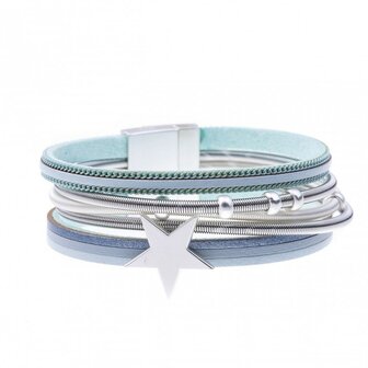 Armband star licht blauw