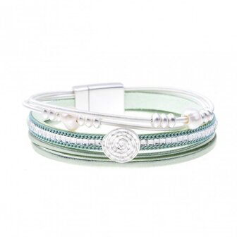 Armband pearl licht groen