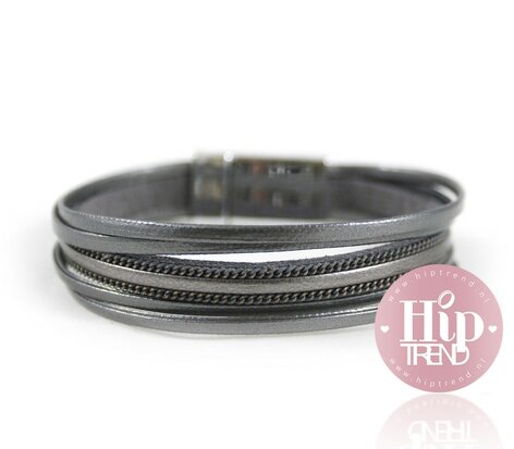 Mix & Match armband luxe - Donker grijs