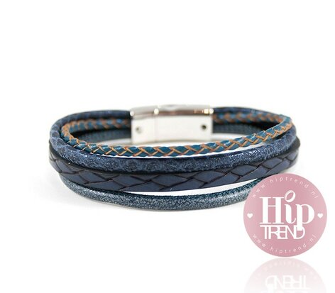 Mix & Match armband donker blauw 4 lijns