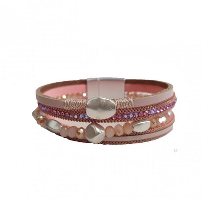 Mix & Match armband roze sparkling