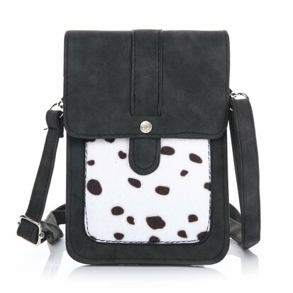 Heup en schouder tas luipaard zwart wit