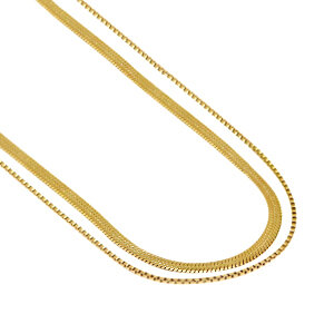 Ketting stainless steel 2 layer goud kleur