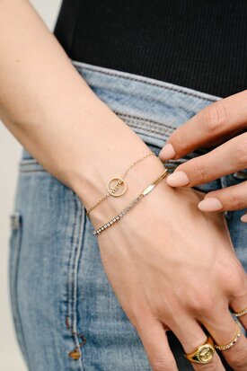 Stalen goudkleurige verstelbare armband sparkling