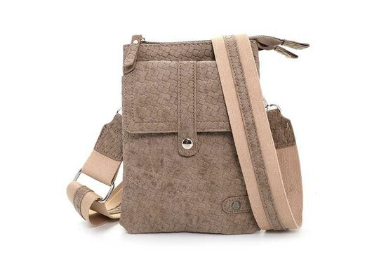 Taupe schouder- heup en telefoontasje sturdy
