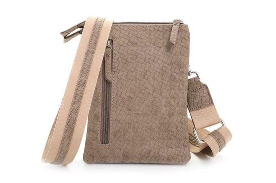 Taupe schouder- heup en telefoontasje sturdy