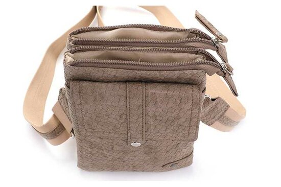 Taupe schouder- heup en telefoontasje sturdy