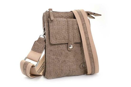 Taupe schouder- heup en telefoontasje sturdy