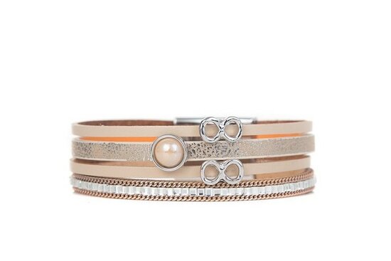 Mix & Match armband pearl beige