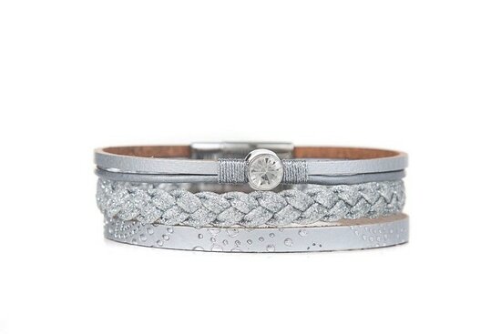 Mix & Match armband sparkling grijs zilver