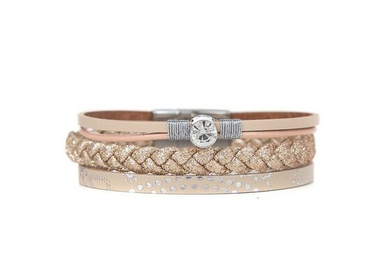 Mix & Match armband sparkling beige