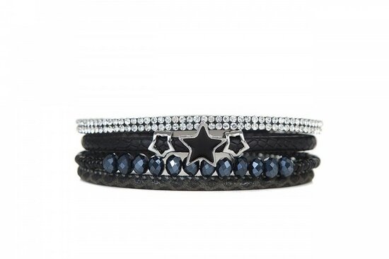 Mix & Match armband stone zwart