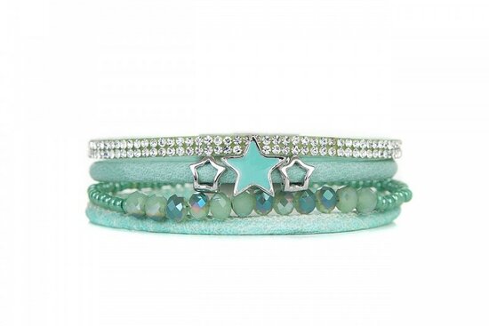 Mix & Match armband stone mint groen