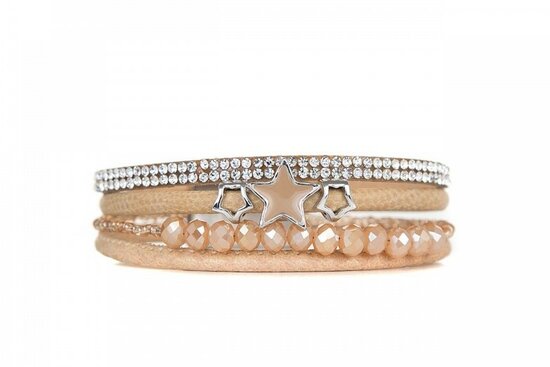 Mix & Match armband stone beige