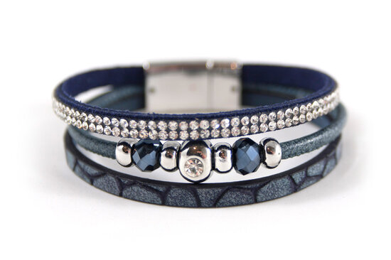 Mix & Match armband donkerblauw 3 lijns