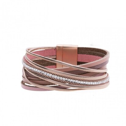 Mix & Match 8 lijns armband roze