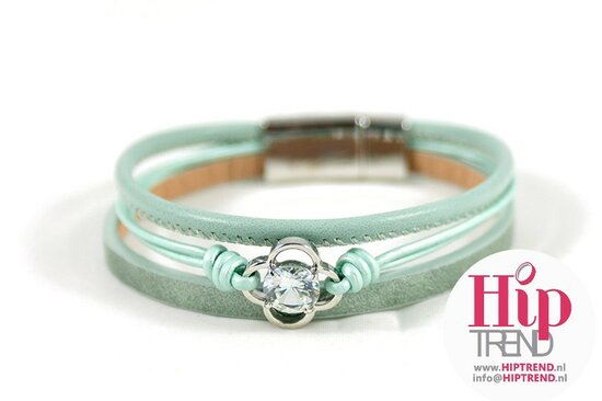 Mix & Match armband flower - Licht Groen