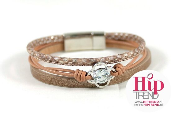 Mix & Match armband flower - Taupe