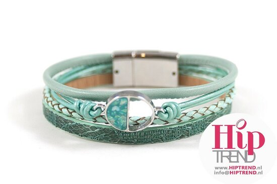 Mix & Match armband cirkel licht groen