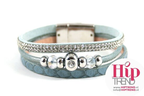 Mix & Match armband licht blauw 3 lijns