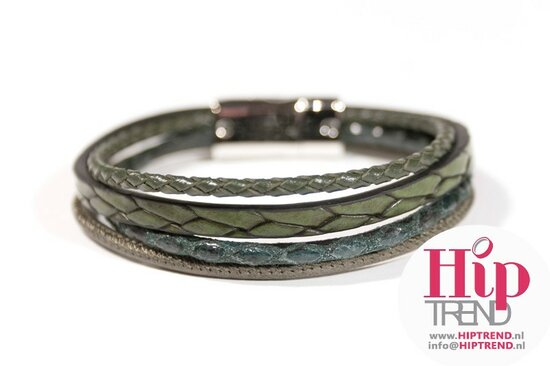 Mix & Match armband donker groen 4 lijns