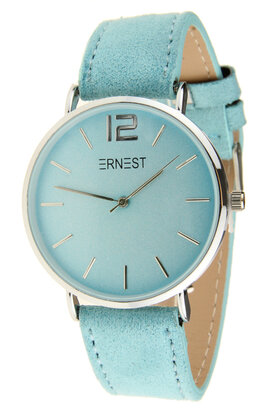 Ernest horloge zilver licht blauw