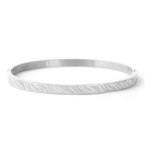 Stainless steel armband zebra print