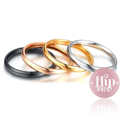 4 kleuren gladde ringen set